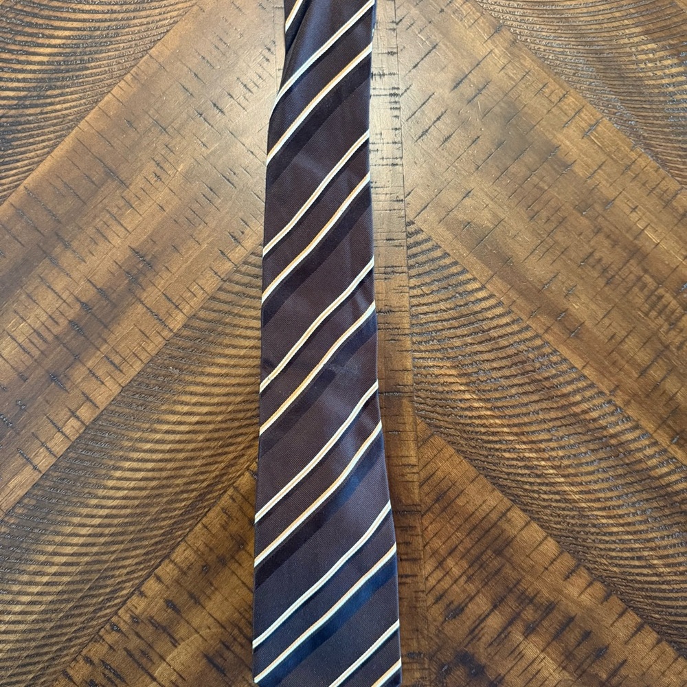 Andrini, Elegant Brown Striped Men's Tie, Vintage